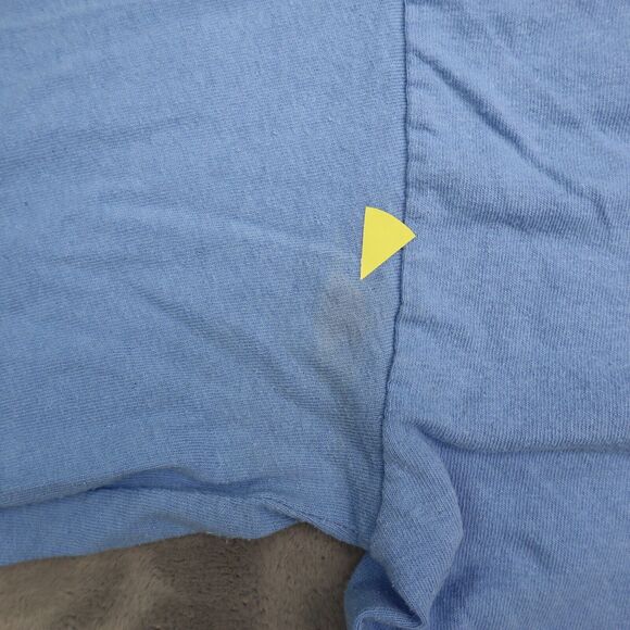 Gildan Shirt Mens M Blue Long Sleeve Graphic Print Activewear Pullover T Shirt - Picture 10 of 16